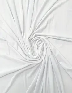 White Stretch Velvet Fabric