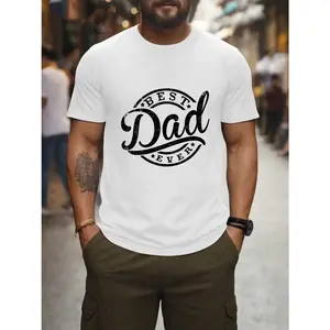 Best Dad Ever Vintage Script Graphic T-Shirt, Cotton Comfort Tee, Father’s Day Fashion Outfit, Casual Shirt, Ideal Proud Dad Gift for Him