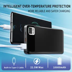 22.5W Fast Charging Power Bank 10000mAh – Portable Charger with LED Digital Display, USB-C Input/Output & 9-Layer Smart Safety Protection