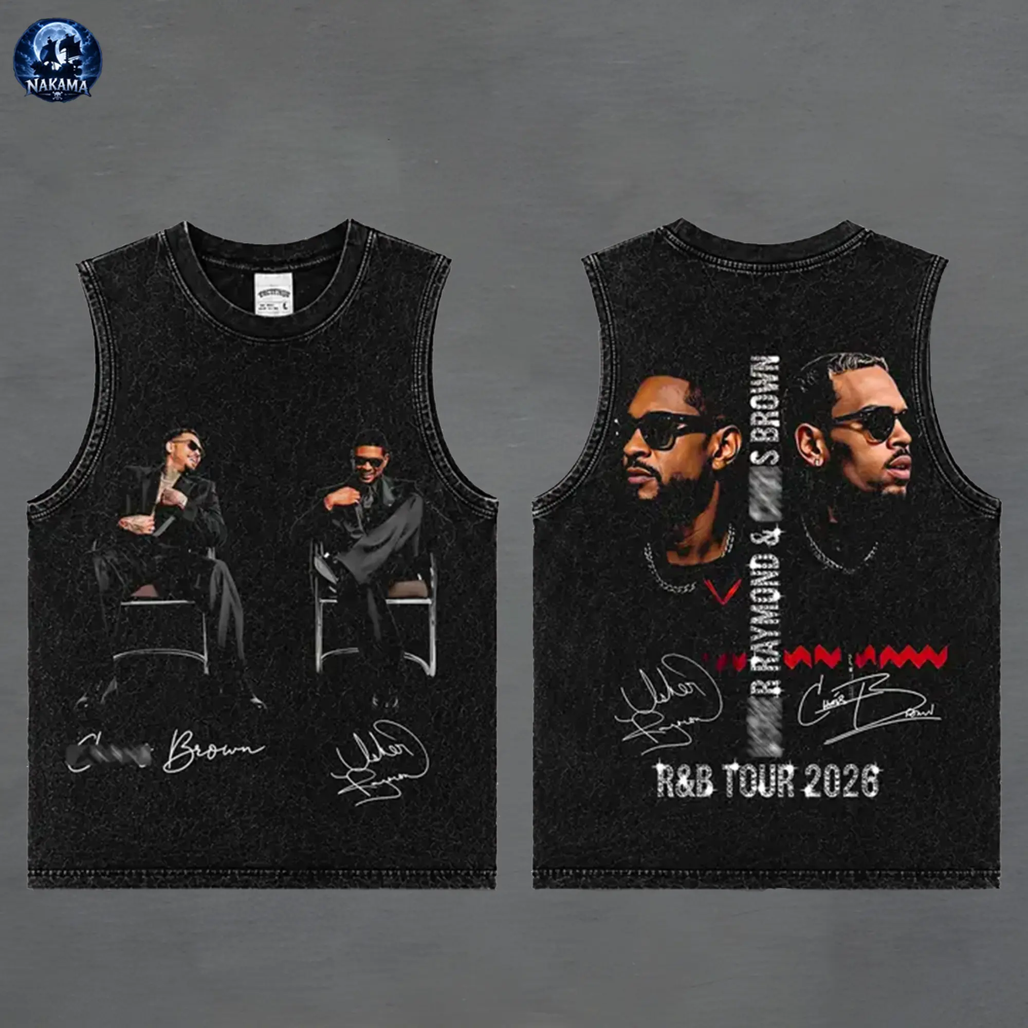 The R&B Tour 2026 : Raymond & Brown Premium Acid Washed Shirt, R&B Music Duo Graphic Tee, Urban Hip Hop Soul Streetwear Shirt, Concert Tour Merch, Gift for R&B Fans, Vintage Music Tee