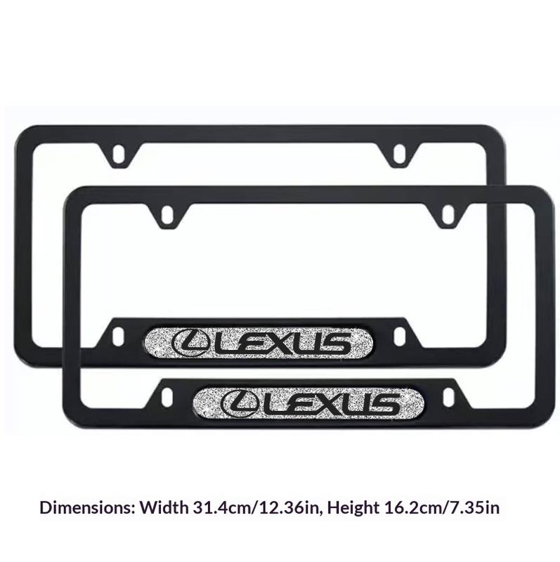 Premium Carbon Fiber License Plate Frame 2 Pack Compatible with Lexus Cars (Custom Your Badge) Durable Rustproof Aluminum Alloy Mount Unisex With Screws & Diamond Logo Sign