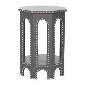Safavieh Nara End Table - Silver Nail Heads