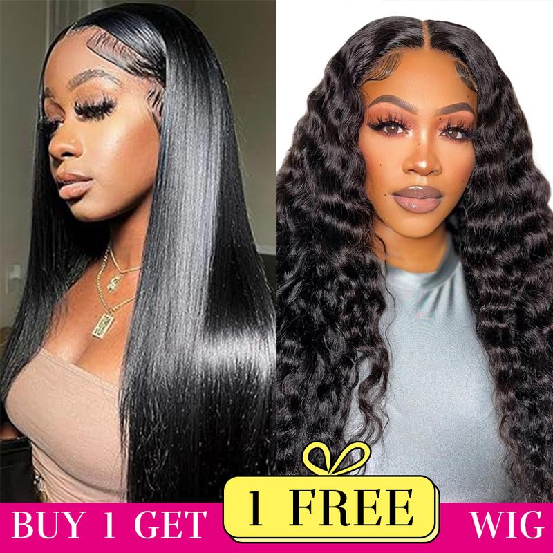 NEW[Combo sale 28"&22"]''Buy 1 get 2'' 13x4 Straight Lace Front Wigs Human Hair for Women 180 Density HD Transparent Lace Frontal Wigs For Women