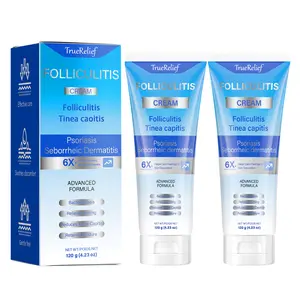 TrueRelief Folliculitis Soothing Cream, Organic Hair Follicle Care Cream for Scalp, Face and Body, Gently Soothes Folliculitis Discomfort, Repairs and Moisturizes Irritated Hair Follicles, Made with Natural Organic Ingredients, 120g
