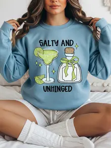 Salty and Unhinged ~ Unisex Crewneck Sweatshirts Printed in the USA