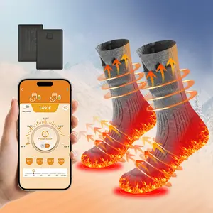 Heated Socks for Men and Women, Warm Socks for Skiing, Moisture Wicking Socks, Rechargeable 5000mah Battery, Ideal for Motorcycle, Hunting, Ski, Hiking
