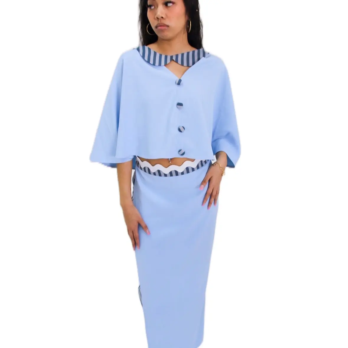 Women's Fitted Pullover Set with Detachable Skirt & Matching Pants for Year Round Wear [ Cloak 'n Badder Set ]