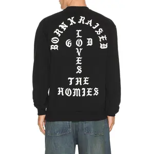 Born x Raised Unconditional Love Crew neck Sweatshirt in Black