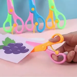 Safety Scissors, Kids Craft Scissors for Paper Cutting, Plastic Blade Beginner Scissors, DIY Arts & Crafts Supplies