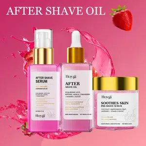 Summer strawberry flavored aftershave oil set, cleanses the skin before hair removal, moisturizes the skin after hair removal, gentle and non irritating, convenient to use, Moisturizing Shave Oil