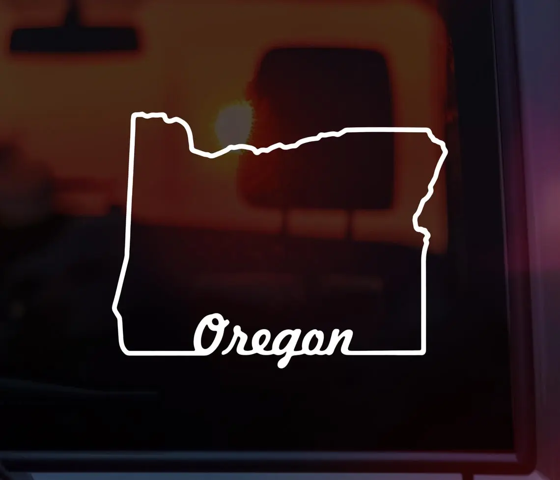Oregon State Outline Decal: Handmade Vinyl Sticker for Laptop, Car, Water Bottle