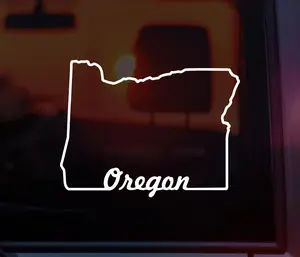 Oregon State Outline Decal: Handmade Vinyl Sticker for Laptop, Car, Water Bottle