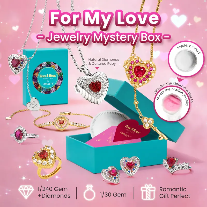 FizzandRizz by Yorkett Jewelry Mystery Cloud Theme Jewelry Gift Set - Funky, Fun-Elegant, Cute Cloud Detail Random Items (Necklace, Bracelet, Earrings, Ring) for Moms, 2026 Gifts for Female Adults, Fizz and Rizz for My Love