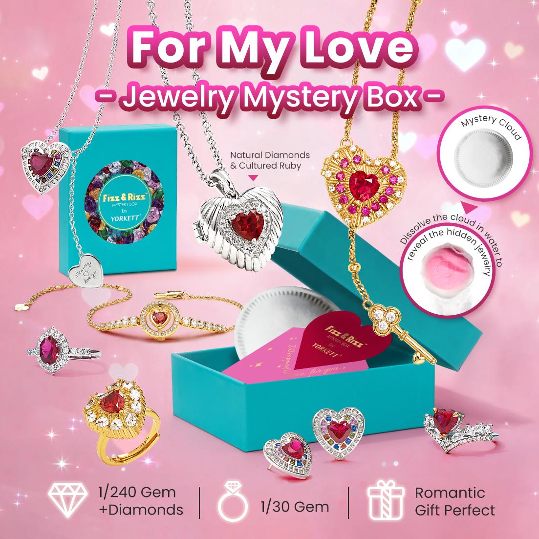 FizzandRizz by Yorkett Jewelry Mystery Cloud, Mother’s Day Jewelry Gift for Mom, Romantic Gift for Her, Necklace Bracelet Earrings Ring Set for Women, Birthday Anniversary Gift Idea