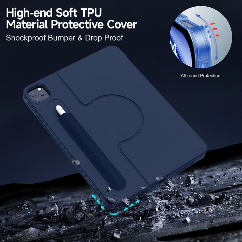 accrosoo for iPad Air 11 inch (M3 2025/M2) Rotatable Detachable Magnetic Keyboard Case with Trackpad & Backlits for 11" iPad Pro (4th/3rd/2nd/1st Gen)&iPad (A16) 11th Gen and 10.9" iPad Air 5th/4th&10th Gen,Blue tablet case, Adjustable angles