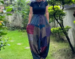 cotton patchworks low crotch harem pants, boho pants, free spirit pants, hippie pant, eco-friendly fabric