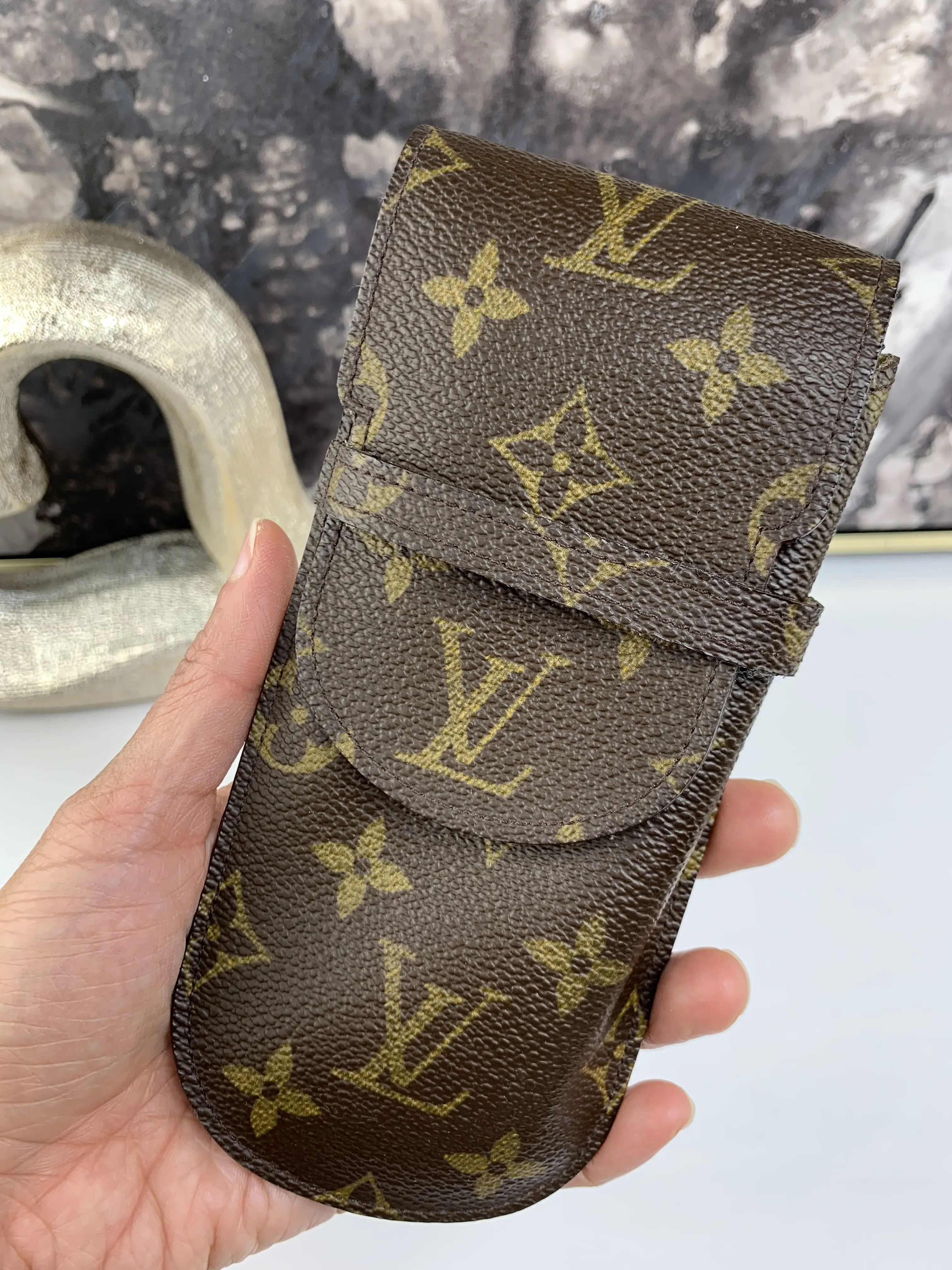 Pre-owned Louis Vuitton canvas Small Leather Goods Sunglass Case