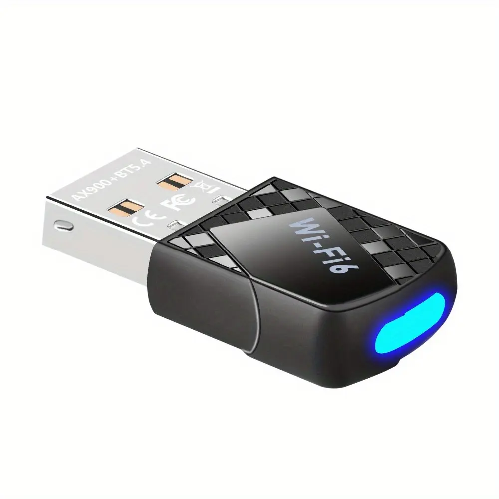 WiFi 6 (802.11ax) Dual-Band 2.4G/5G USB Plug-In Adapter, 2-In-1 Plug-And-Play No Driver Required, Durable, Compatible with Mac Laptops & Desktops, Laptop/Desktop
