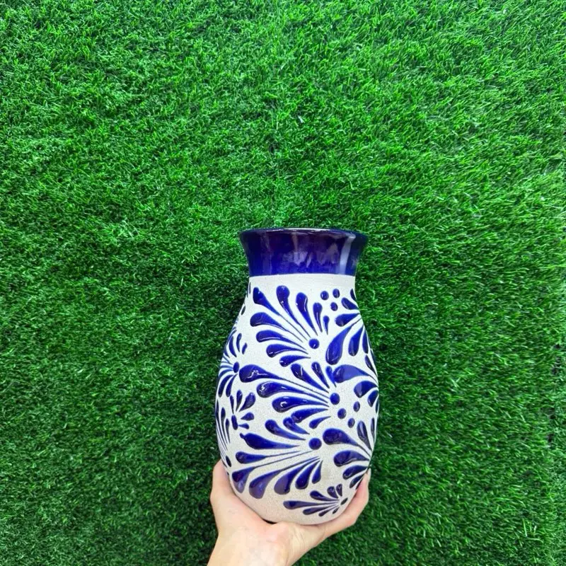 Vase Relieve Boliche color Cobalto Sets 9.5In.