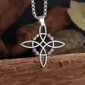 Witchcraft Witch Knot Necklace Celtic Irish Protection Knot Pendant Men Women  ing Amulets Jewelry Gifts