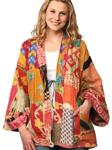 Reversible Cotton Kantha Kimono Jacket