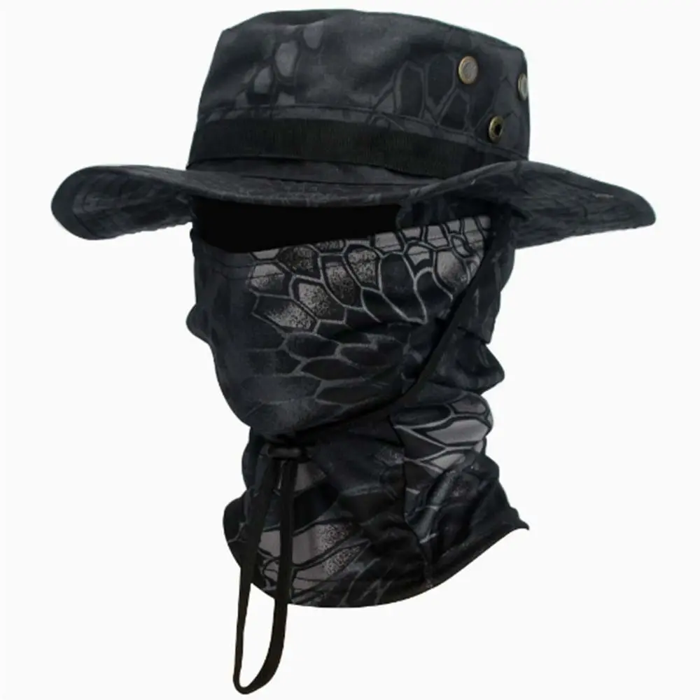 Summer Camouflage Tactical Buny Hat Set, Multifunctional Magic Headwear, Sports Fishing Cap, Fisherman Hat, Sunshade Hat, Sunscreen Hat, Breathable Sun Protection
