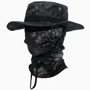 Summer Camouflage Tactical Buny Hat Set, Multifunctional Magic Headwear, Fishing Cap, Fisherman Hat, Sunshade Hat, Sunscreen Hat, Breathable Sun Protection