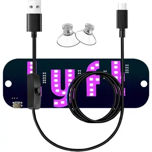Windshield Light Sign with Pink Decal USB-C Powered Touch Dimmer & Suction Cups for Easy Brightness Control Holiday Gift