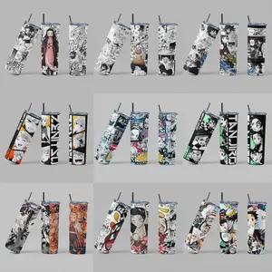 [Collection] Demon Slayer Anime Inspired 20oz Stainless Steel Tumbler with Handle – Kimetsu no Yaiba Fan Insulated Mug, Tanjiro Kamado Style Cup, Leakproof Travel Gift