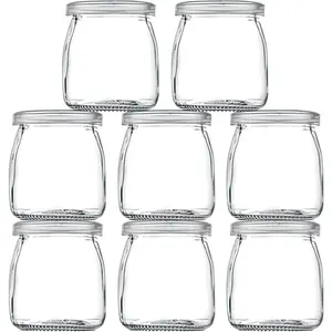 5.3oz / 7 OZ Mini Jar with Lid for Pudding, Yogurt, Caviar, Herb, Jelly, Jams, Honey, Spices - Dishwaresafe - Pack-of-4Pcs (5.3,, 8, MGJS5-7)