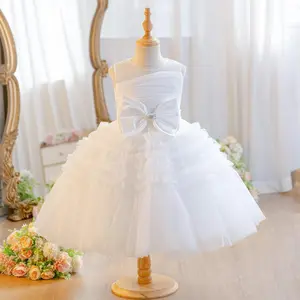 Princess Lace Dress for Girls | Puffy Tulle Birthday Party Outfit & Piano Performance Costume | Formal Kids Ball Gown 2-8Y