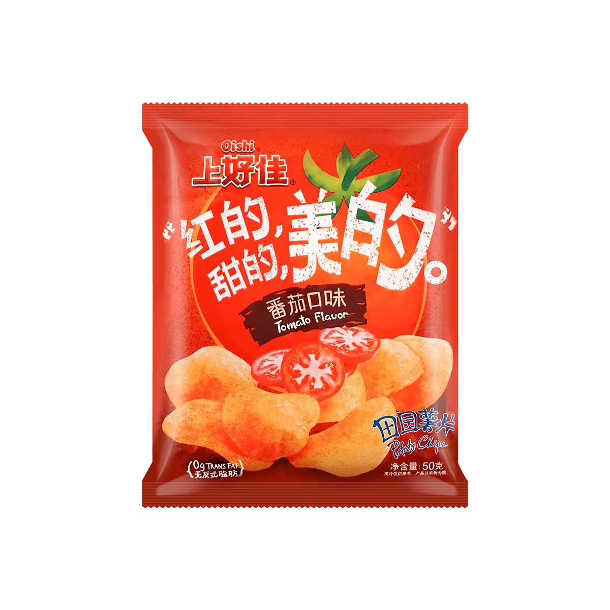 OISHI Tomato Flavored Potato Chips 50g - Wang Yibo's Favorite Snack, Crispy & Delicious