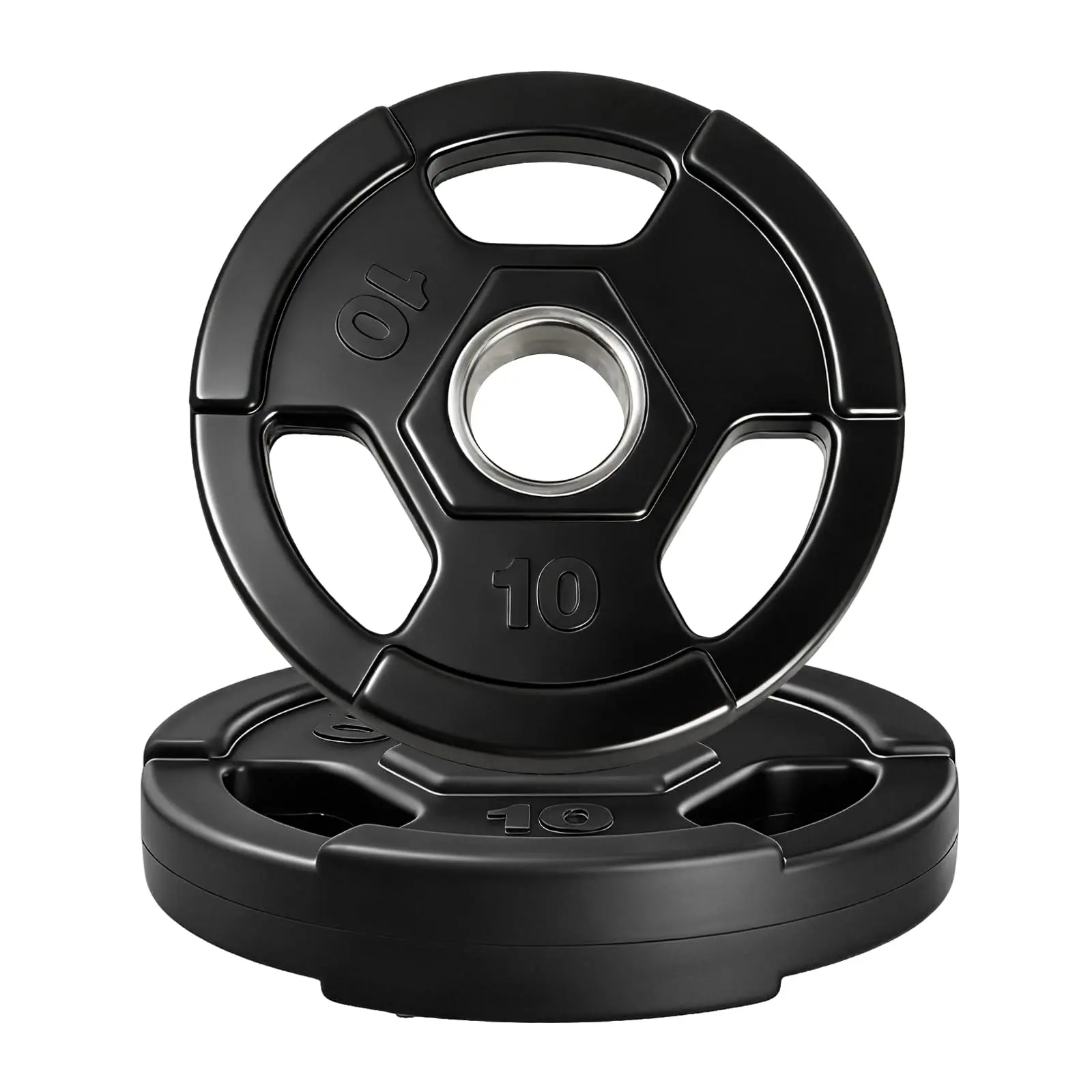 Garvee 10 lbs Weight Plates for Barbell, 2 inch Olympic Weights Plates, Rubber Bumper Iron, Low Noise & Floor Protection Weight for Home Gym Strength Training, Weightlifting & Muscle Toning Plate