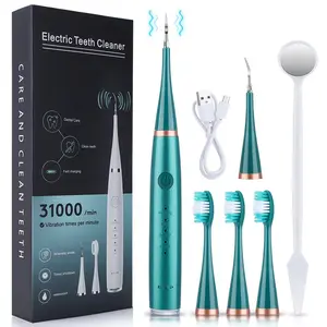 Professional 6-In-1 Ultrasonic Dental Scaler Kit, Tartar Remover & Teeth Whitener, 40,000hz Sonic Vibration, Oral Care Tool, Teeth Cleaner