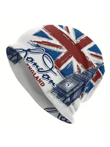 LONDON Big Ben Fashionable Knit Skull Cap for Men Bonnet Skull Beanie Hat