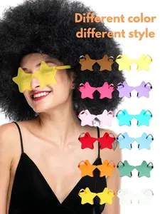 NEW Oversized Fluffy Curly Hair Wig Multi-Color High Temperature Resistant Synthetic Fiber with plus Glasses for Party