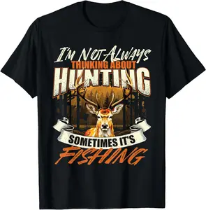 Men's Natural Soft Short-Sleeve Round Neck Cotton T-Shirt - Menswear Casual Fitness Top with Wildlife Deer Hunting Graphic, Gift for Hunting Enthusiasts, Shortsleeve