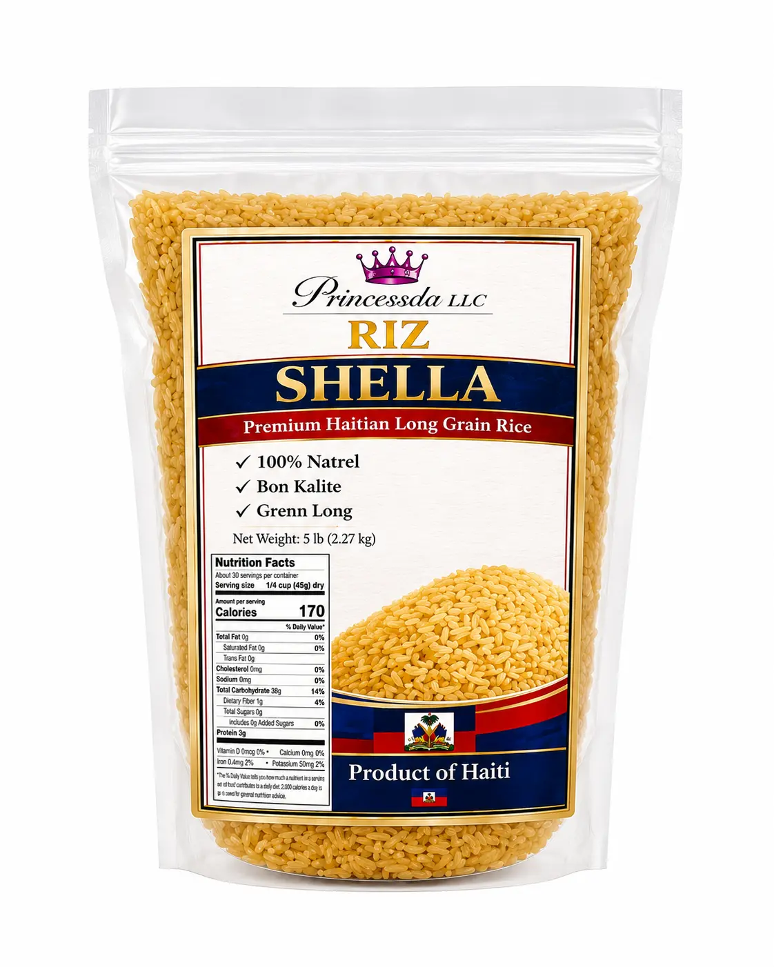 Premium Haitian Sheila rice, Long Grain Rice 100% (Bon diri Shella Haiti a)
