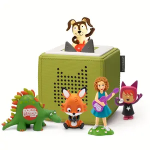 Green Toniebox Laurie Berkner + Counting Songs Bundle - Includes Laurie Berkner 1, Laurie Berkner 2, Counting Songs Tonie, Singing Creative Tonie, and Playtime Puppy | Charger Included