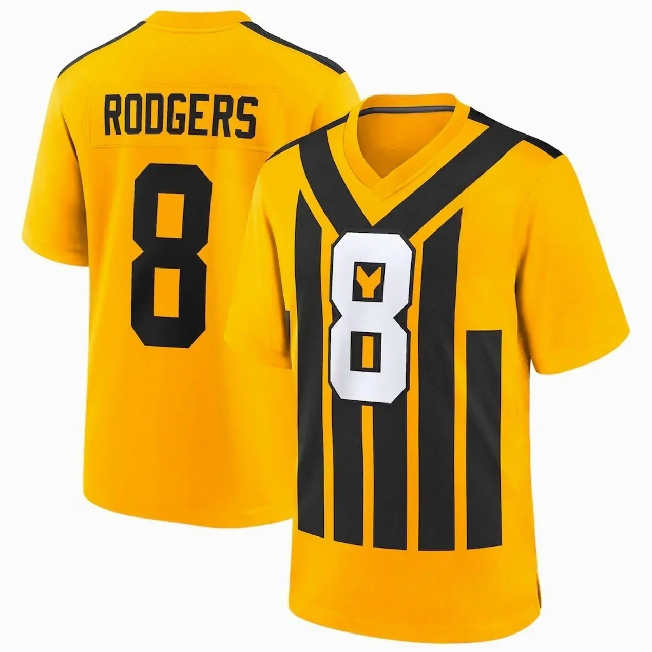 Unisex Football inspired by Rodgers 8 Alternate 1933 Throwback Game Jersey - Gold
