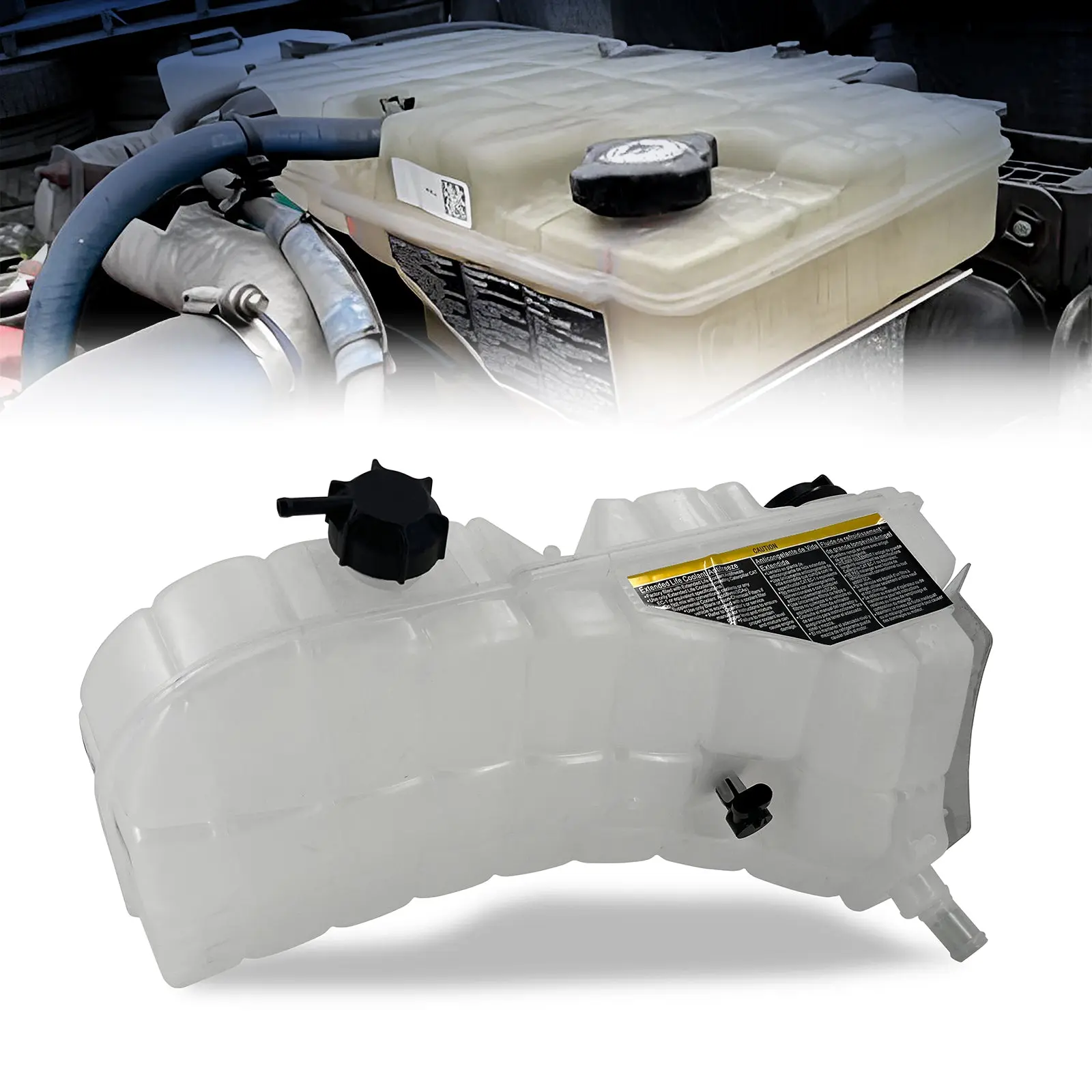 TORQUE Coolant Tank Reservoir w/Cap & Sensor Compatible with 2008-2017 Kenworth and Peterbilt Trucks T660 T800 W900 T880 335 337 365 386 389 Replaces 603-5403, 6035403, N5346001 (TR599-KCT)