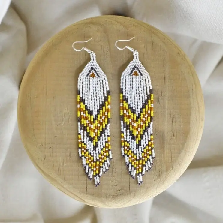 Red Hawktail - Versatile Native Beaded Earrings with Traditional Flair - Handmade by Mexican Artisans - Mother Sierra