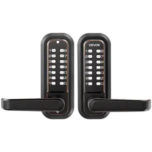 VEVOR Mechanical Keyless Entry Door Lock, 2.0 Code Upgrade, 4-7 Digits Code, Double-Sided Push Button Combination Keypad Door Lock with Pull Handle, Auto Locking, for Garden Gates, Indoor or OutdoorVEVOR Super Brand Day