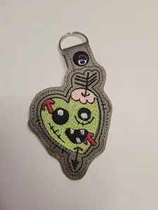 Zombie Embroidered Key Fob