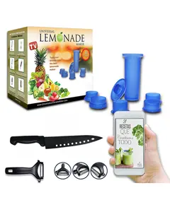 Universal and durable kitchen utensil set for making lemonade with 21 recipes for freshly squeezed juice