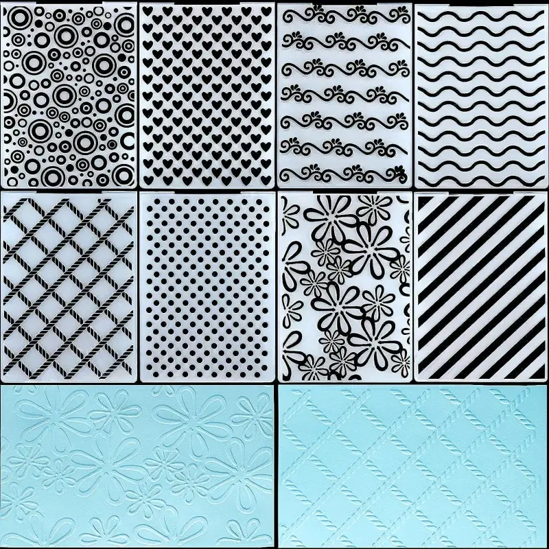 8PCS Embossing Folders Embossing Machine Wax Paper Cards Embossing Templates for DIY Flower Scrapbooking Album Craft Decorations, 5.9x4.1 Inches (14.5x10.5 Centimeters)
