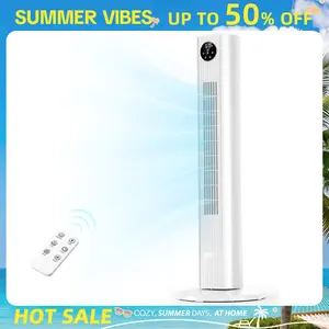 【NOT AC】Antarctic Star Tower Fan Portable Electric 85° Oscillating Fan with Remote Control, Quiet Operation, 3 Speed Settings & 12H Timer, Bladeless Standing Floor Fan for Bedroom & Office[No Cooling] [No Temperature Adjustment]