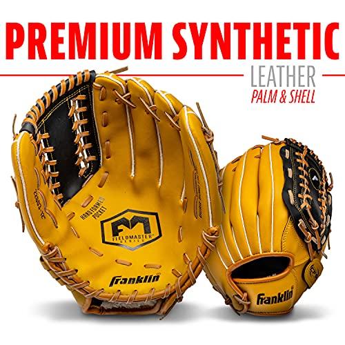 Franklin Sports Baseball + Softball Gloves - Field Master Adult + Youth Baseball + Softball Gloves - Right Hand + Left Hand Gloves - Infield + Outfield Mitts - Multiple Sizes + Colors