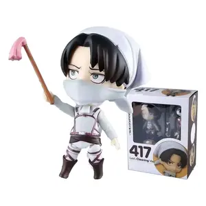 Attack on Titan Anime Figures Levi Ackerman 417 Cleaning Ver Action Toys for Children Collector 10cm
