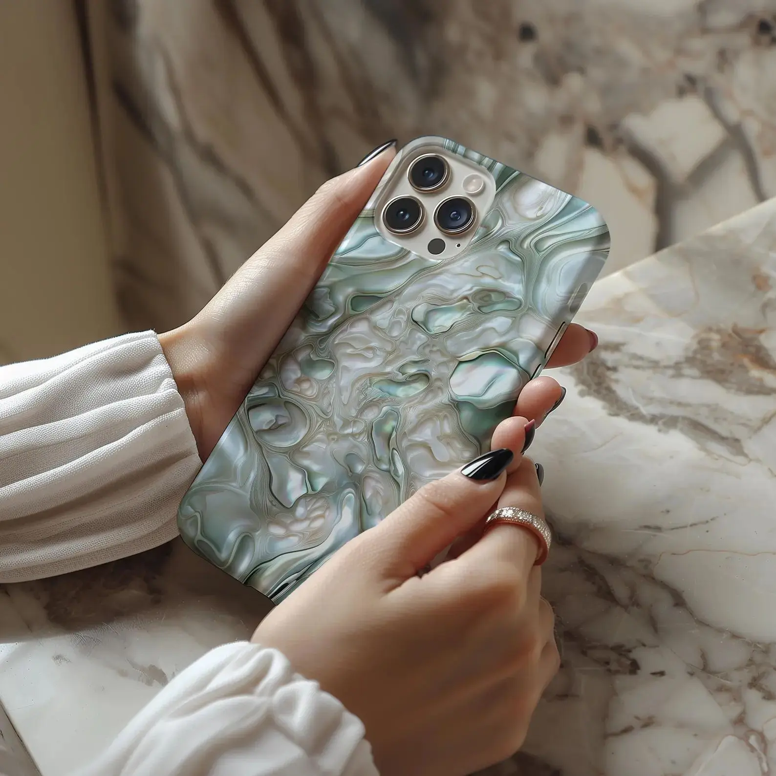 Sage Green Mother of Pearl Phone Case | Aesthetic Iridescent Shell Protective Cover for IP Phone 17, 16, 15, 14, 13, 12, 11, Pro, Pro Max, Plus, SE, X, XR, XS - TikTok Shop Sage Green Mother of Pearl Phone Case | Aesthetic Iridescent Shell Protective Cover for IP Phone 17, 16, 15, 14, 13, 12, 11, Pro, Pro Max, Plus, SE, X, XR, XS - TikTok Shop